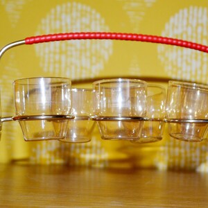 Vintage schnapps glasses set 50s rockabilly design retro mid century shabby chic country style