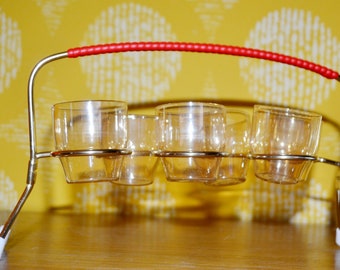 Vintage brandy gafas set 50s Rockabilly Design Retro Mid Century Shabby Chic Country Style