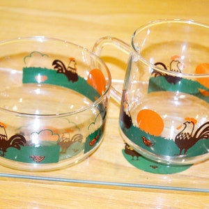 Vintage Milk and Sugar Set Glass Colorful 3 pieces 70s Retro Mid Century Shabby Chic Country Style WGK