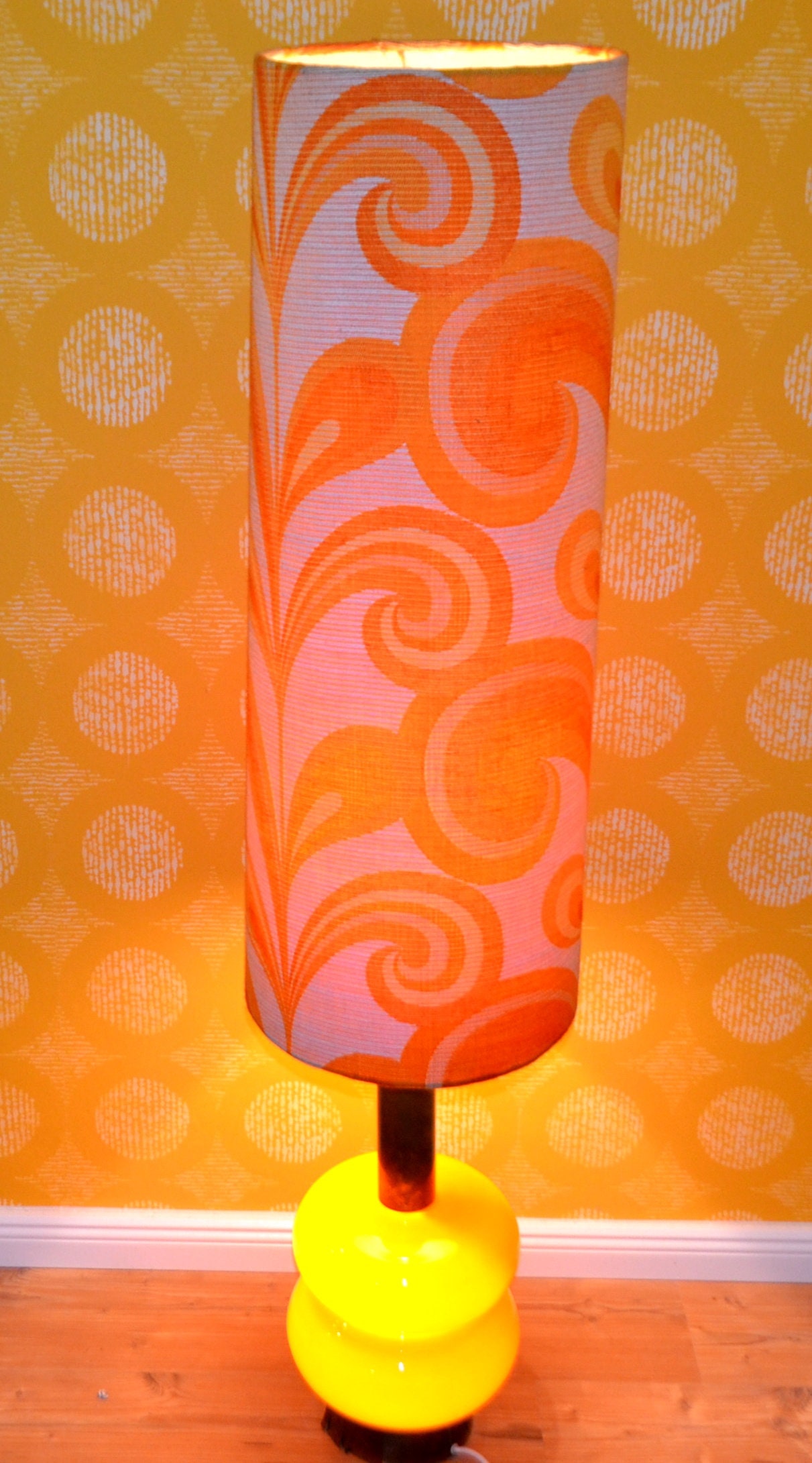 Vintage Floor Lamp Orange 70s Space Age Seventies Retro Mid - Etsy