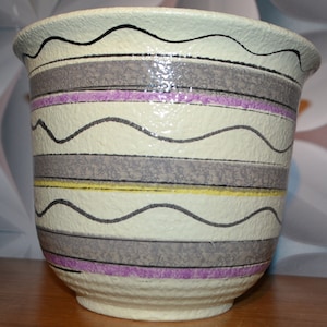 Vintage flower pot blue/white Danish design 70s retro design mid century