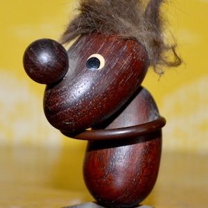 Vintage wooden figure 60s teak wood Danish design sixties retro mid century furniture