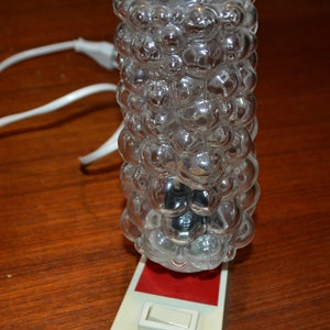 Vintage table lamp 70s bubble glass space age retro mid century
