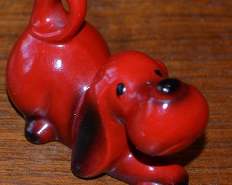 Vintage 70s red dog figurine