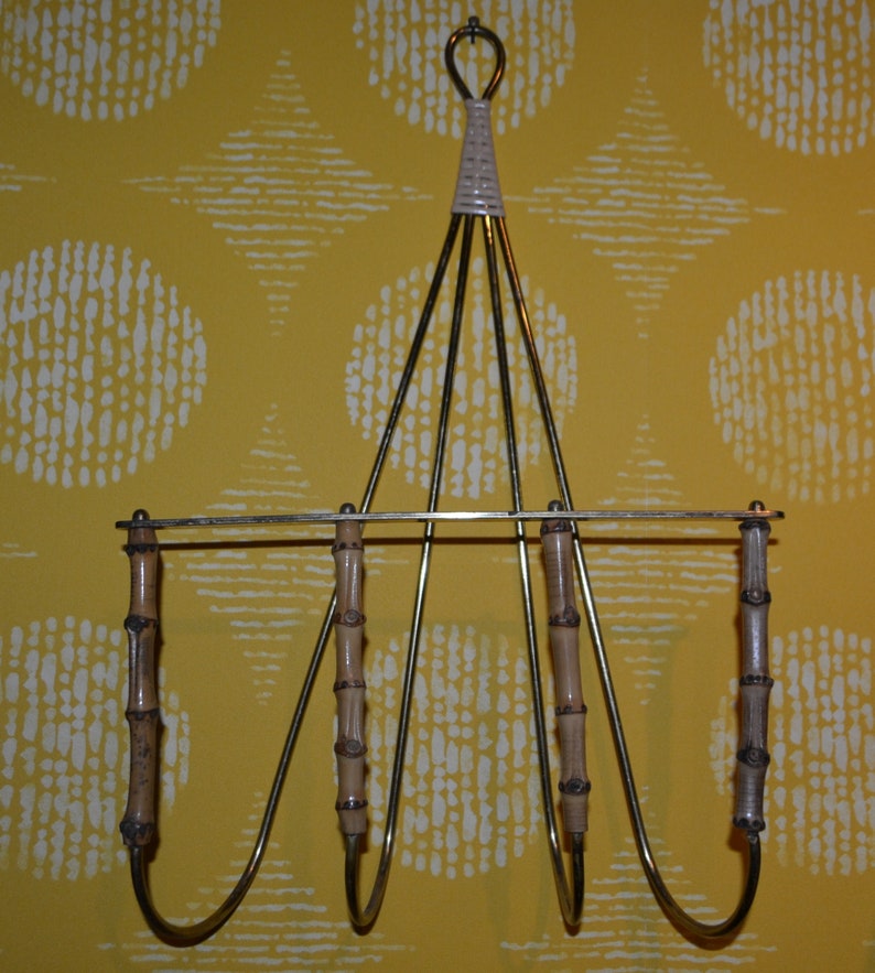 True Vintage Wall Newspaper Rack 50s Retro Vintage Mid Century Etsy