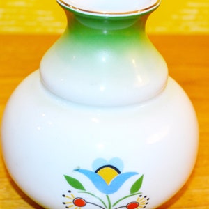 Vintage Vase 70s White by Lubina Made in Poland Retro Mid Century OP Art Flower Vase WGK Flower Pot Shabby Chic Country Style