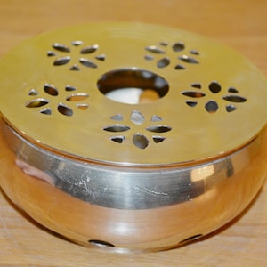 Vintage tea warmer metal brass/copper 50s retro mid century warmer stove tea warmer shabby chic country house style