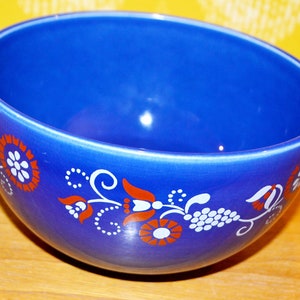 Vintage bowl blue ceramic by Staffel W Germany bowl 70s Seventies Retro Mid Century WGP country style Shabby Chic