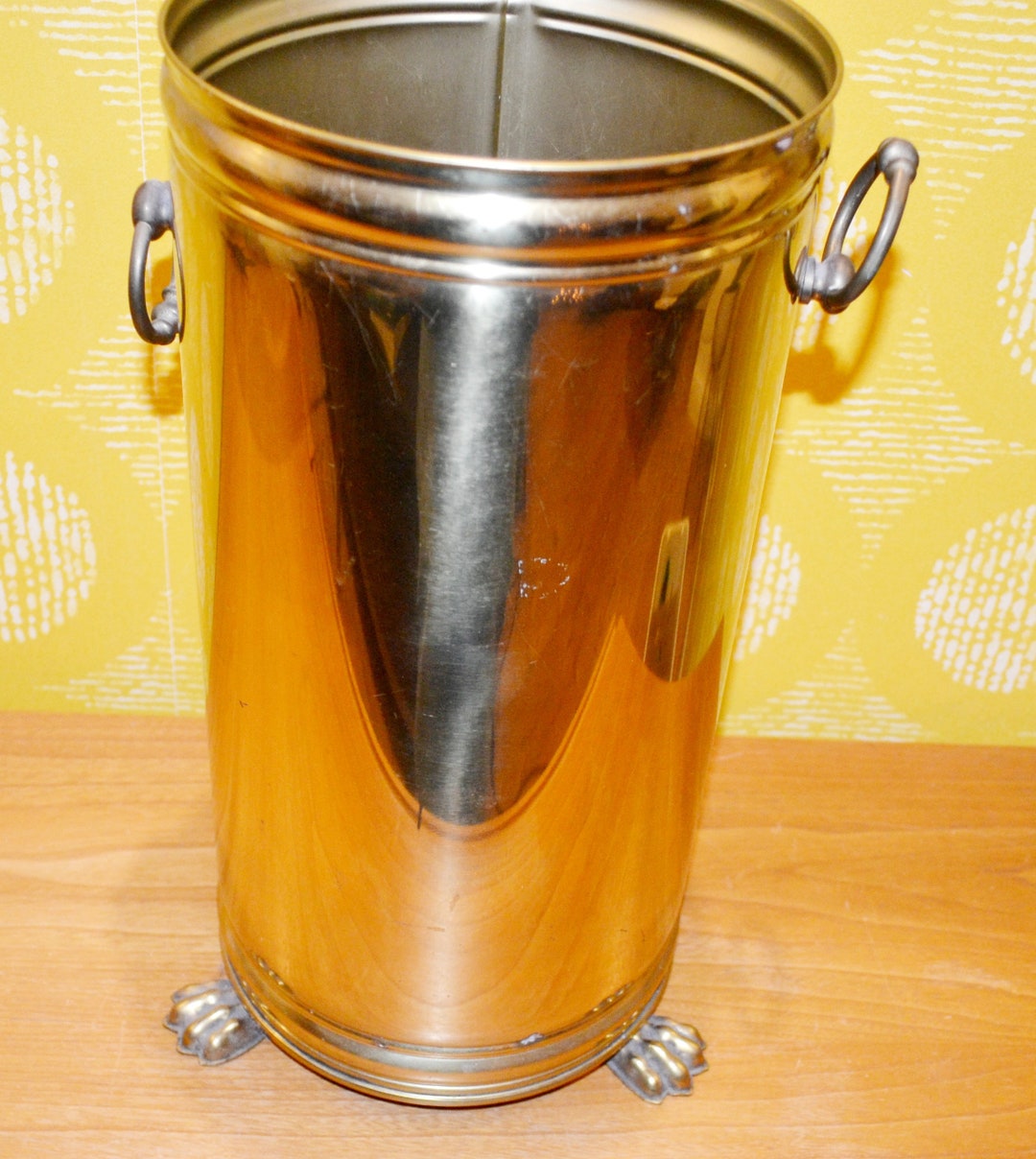 Vintage Umbrella Stand Brass Gold Retro Design 50s Mid Century Etsy
