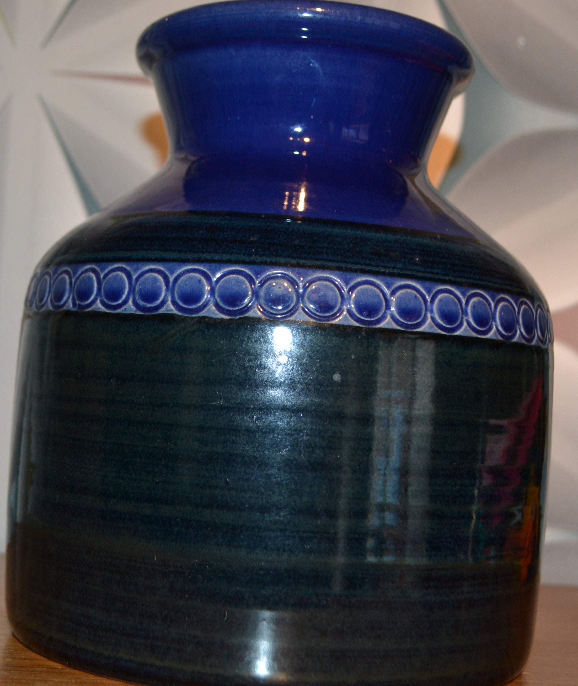 Vintage Vase 70s Blue Ceramic Fat Lava Design - Etsy