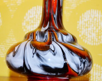 ヴィンテージ花瓶 オレンジ オパリン 70年代 宇宙時代デザイン レトロ