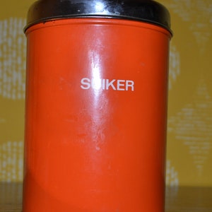 Vintage sugar tin from Brabantia Retro 70s Orange Seventies Mid Century Space Age Shabby Chic Country Style