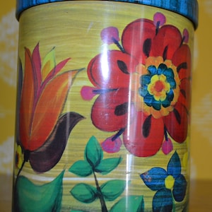 Vintage tin can 70s retro space age design