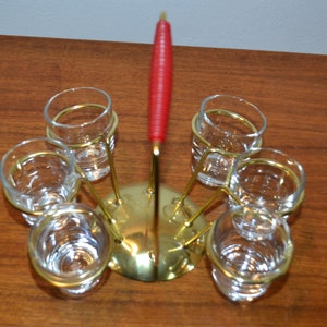 Vintage Glasses Set 50s Retro Mid Century Rockabilly Country Style Shabby Chic Fifties Rockabella
