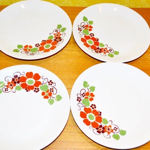 Vintage 4 cake plates 70s by Bareuther Porcelain tableware Retro Mid Century Shabby Chic country style seventies dishes plates