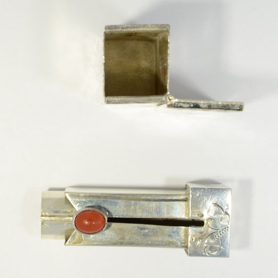 Vintage Italian 800 silver lipstick case - image 3