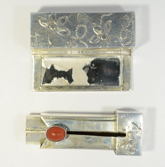 Vintage Italian 800 silver lipstick case - image 2