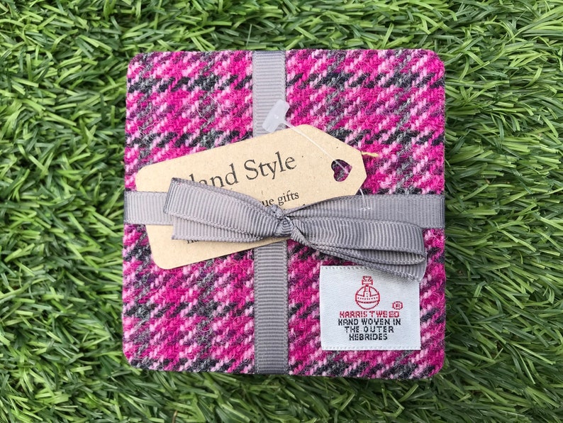 Harris Tweed 4 Wooden coasters