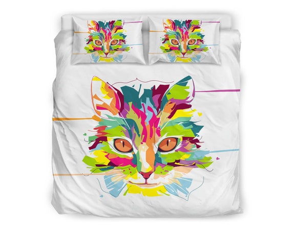 Cat Bedding Set Cat Memorabilia Cat Lover Gift Comforter Etsy