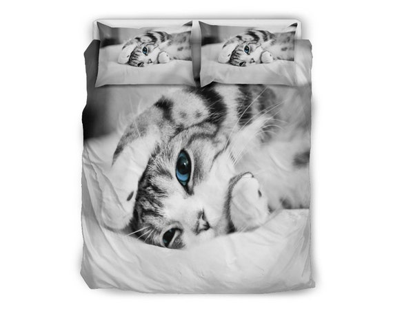 Cat Bedding Set Cat Lover Gift Cat Comforter Cover Simply Etsy
