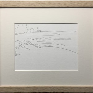 Dunes, Whiterocks, a print from Original Black and White Line Drawing, minimal, pared back, semi-abstract landscape