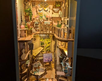 Made-to-Order or DIY Book Nook Shelf Insert Diorama for Bookshelf (Pastoral Diary)