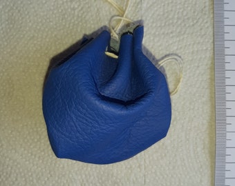 Leather bag round, color blue