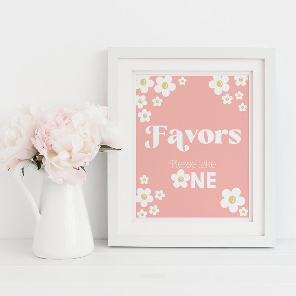 Editable Daisy Birthday Sign | Favors Table Sign | Daisy Party Decor | Flower Child Party | Download Printable | 8 x 10 Frame FLEUR