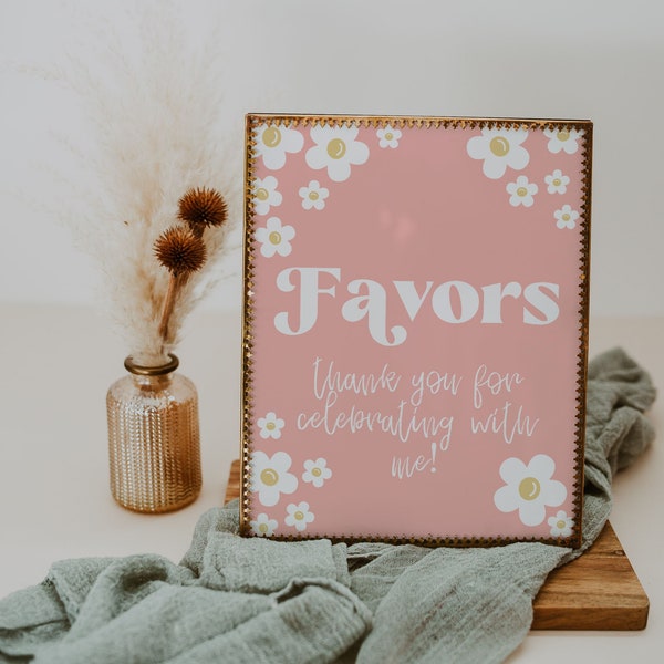 Editable Daisy Birthday Sign | Favors Table Sign | Daisy Party Decor | Flower Child Party | Download Printable | 8 x 10 Frame FLEUR