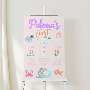 Editable Mermaid Birthday Invitation, Mermaids Birthday Invite, Under-the-Sea Birthday Party Invite, Download and Print, Mermaid Birthday Party Ideas, Mermaid First Birthday, Milestone Sign, Welcome Sign, Welcome Poster