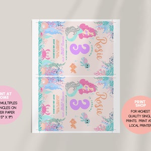 Editable Mermaid Birthday Invitation, Mermaids Birthday Invite, Under-the-Sea Birthday Party Invite, Digital Text Evite, Download and Print, Mermaid Birthday Party Ideas, Any Age Invite, Mermaid First Birthday, A Little Mermaid is turning, Sea Animal