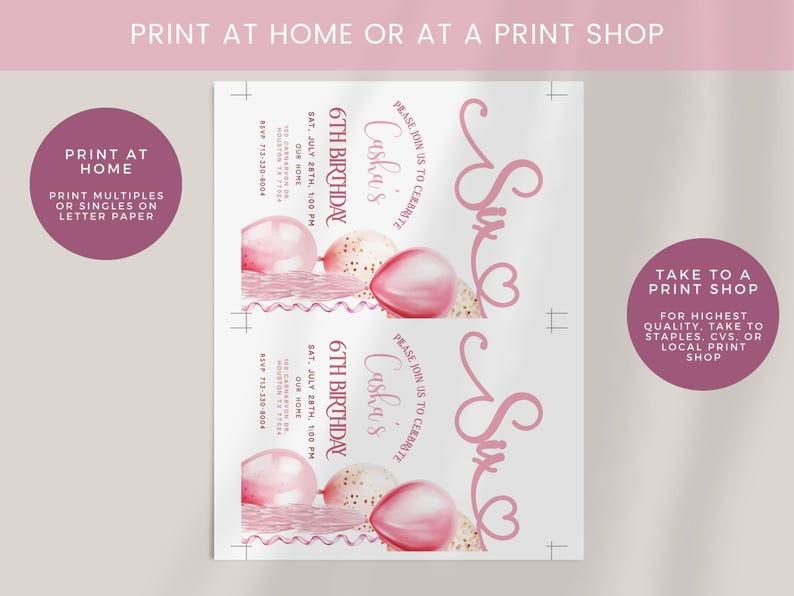15th Birthday Invite, Teenager Birthday Party Invite, Editable Girls Birthday Invite, Pink Balloons Invitation, Digital Download Evite Bonus
