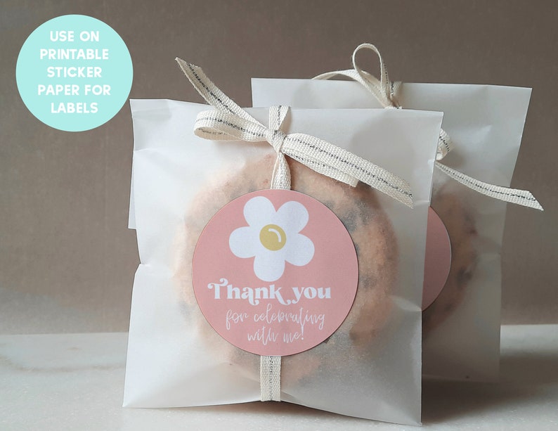Editable Daisy Favor Tags Daisy Gift Tags Daisy Party Décor Round ...