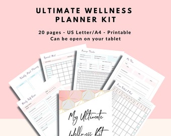 Health and Wellness journal, weight loss tracker, fitness log, mindfulness, self care planner, diet planner insert, for Wellbeing & Balance