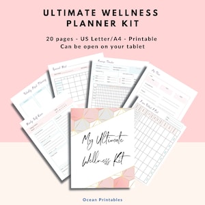 Health and Wellness journal, weight loss tracker, fitness log, mindfulness, self care planner, diet planner insert, for Wellbeing & Balance