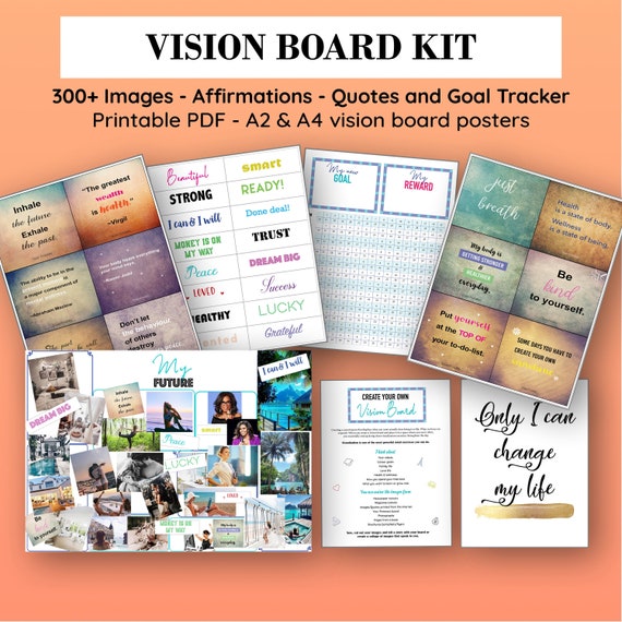 Buy 2024 Vision Board Kit Printable Manifesting Affirmation Cut Online in  India -  in 2023