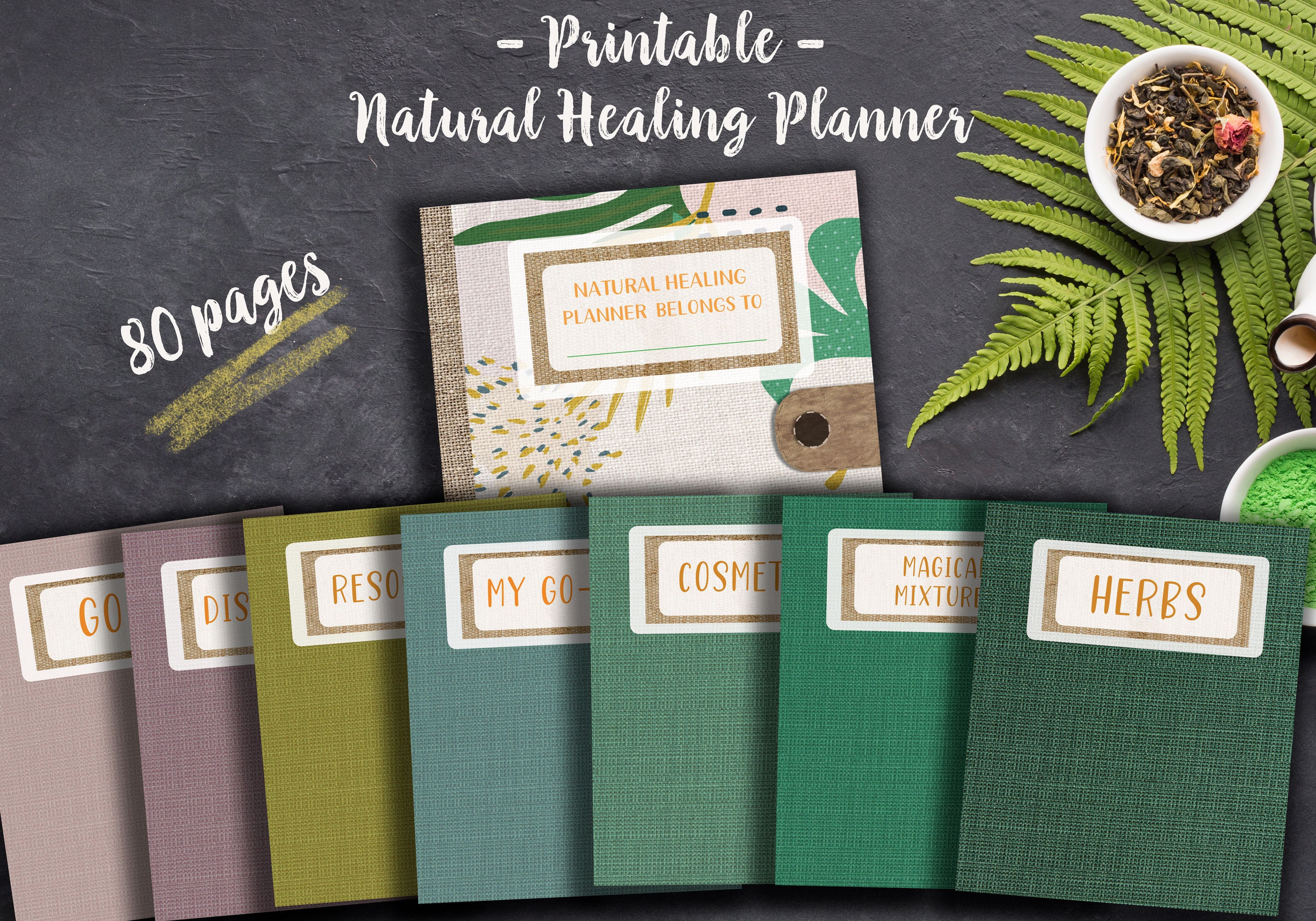Printable Herbalist Planner Natural Healing Journal Etsy