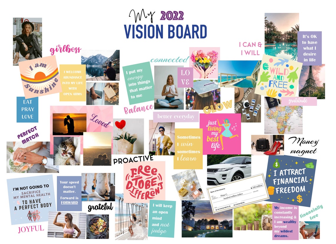 Vision Board Printable Kit 2023 Powerful Manifestation - Etsy