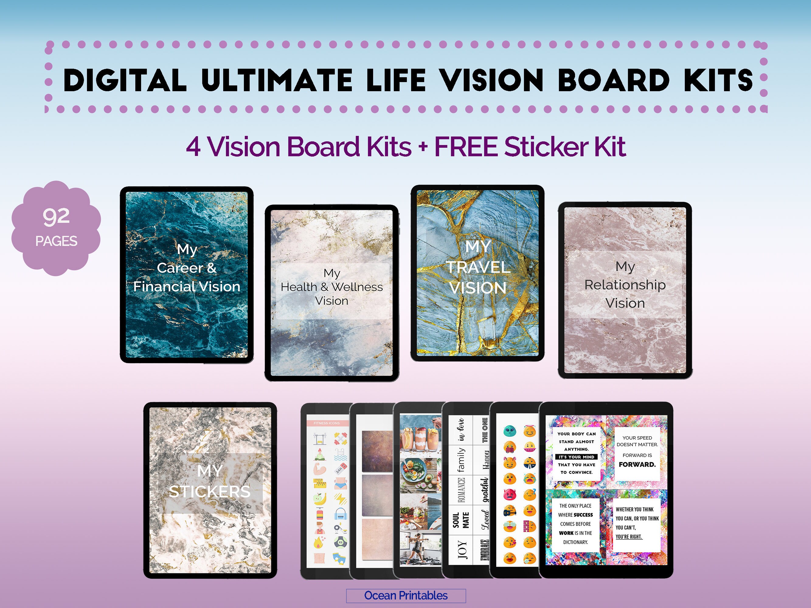 Digital Ultimate Life Vision Board Kits Dream board for Etsy