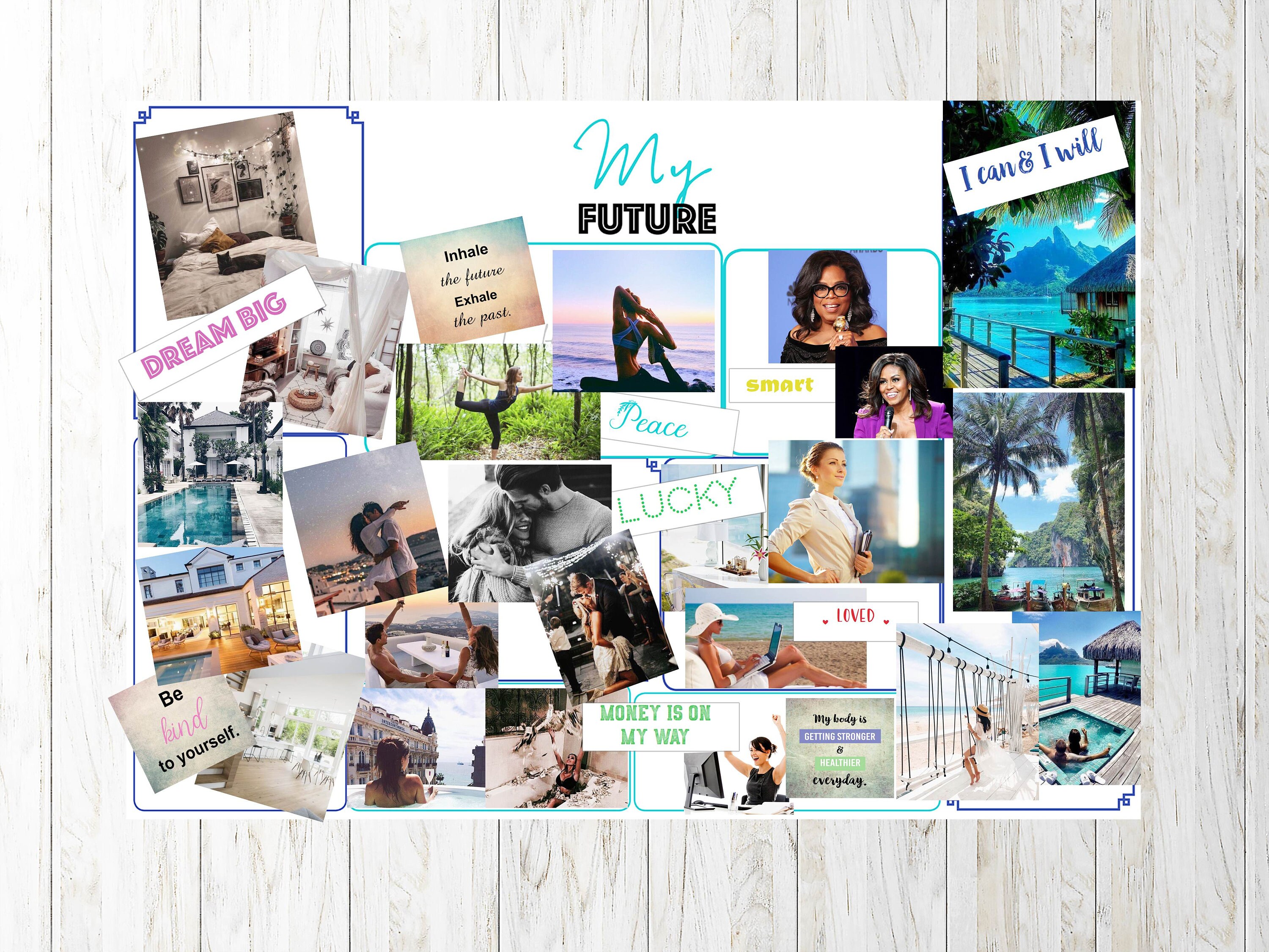 2023 Vision Board Kit Printable Goal Planner Quote Cards Etsy UK