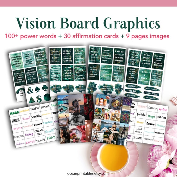 Buy 2024 Vision Board Kit Printable Manifesting Affirmation Cut Online in  India -  in 2023