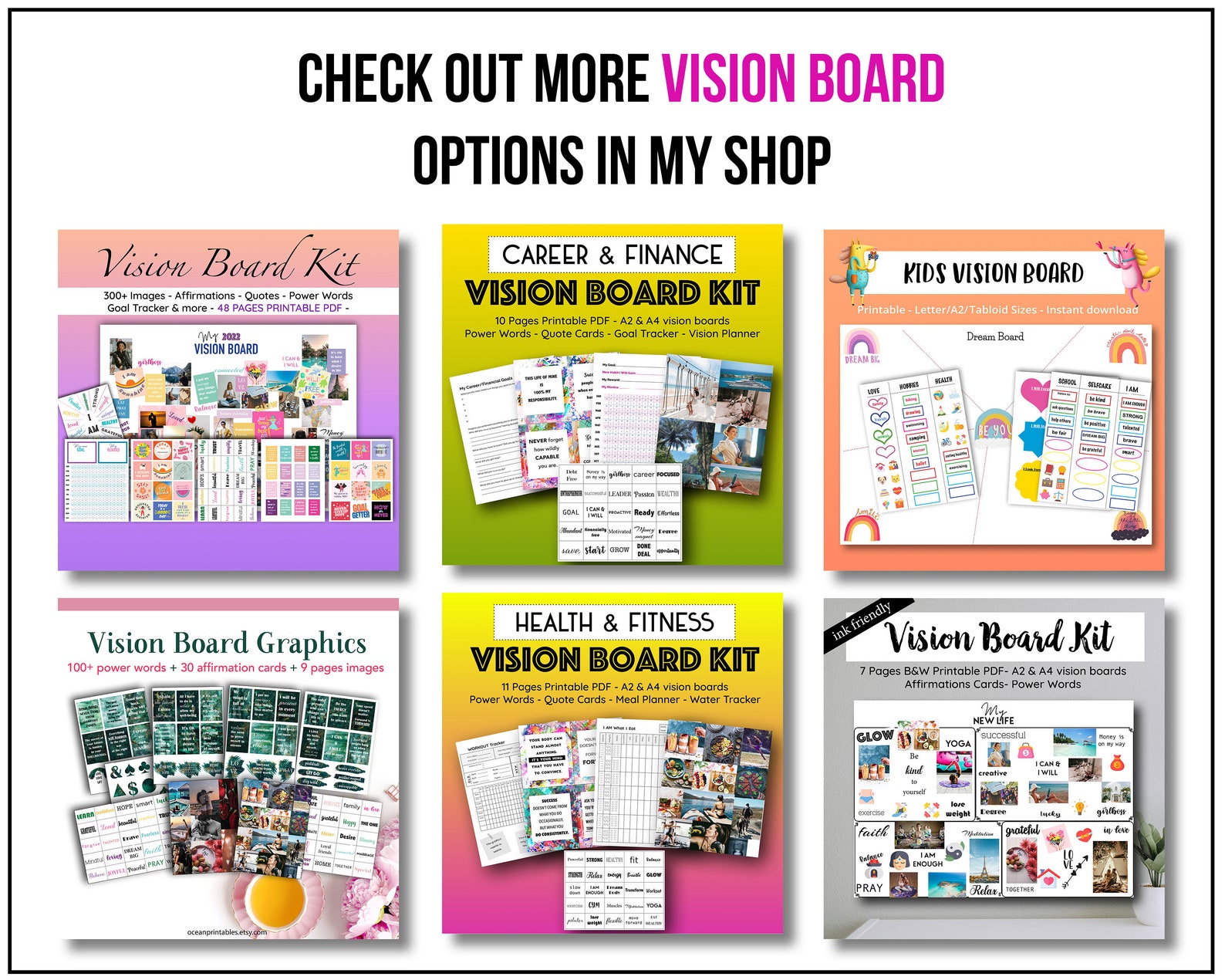 Digital Ultimate Life Vision Board Kit 2023 Dream Board for Etsy Canada
