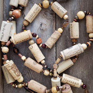 Recycled wine cork and bead garland