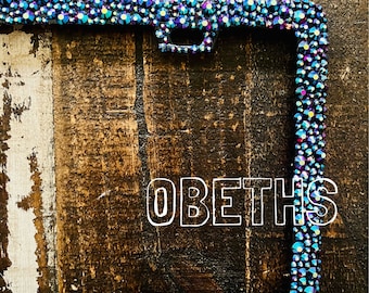 Punchy Purple License Plate Frame Bedazzled Chunky