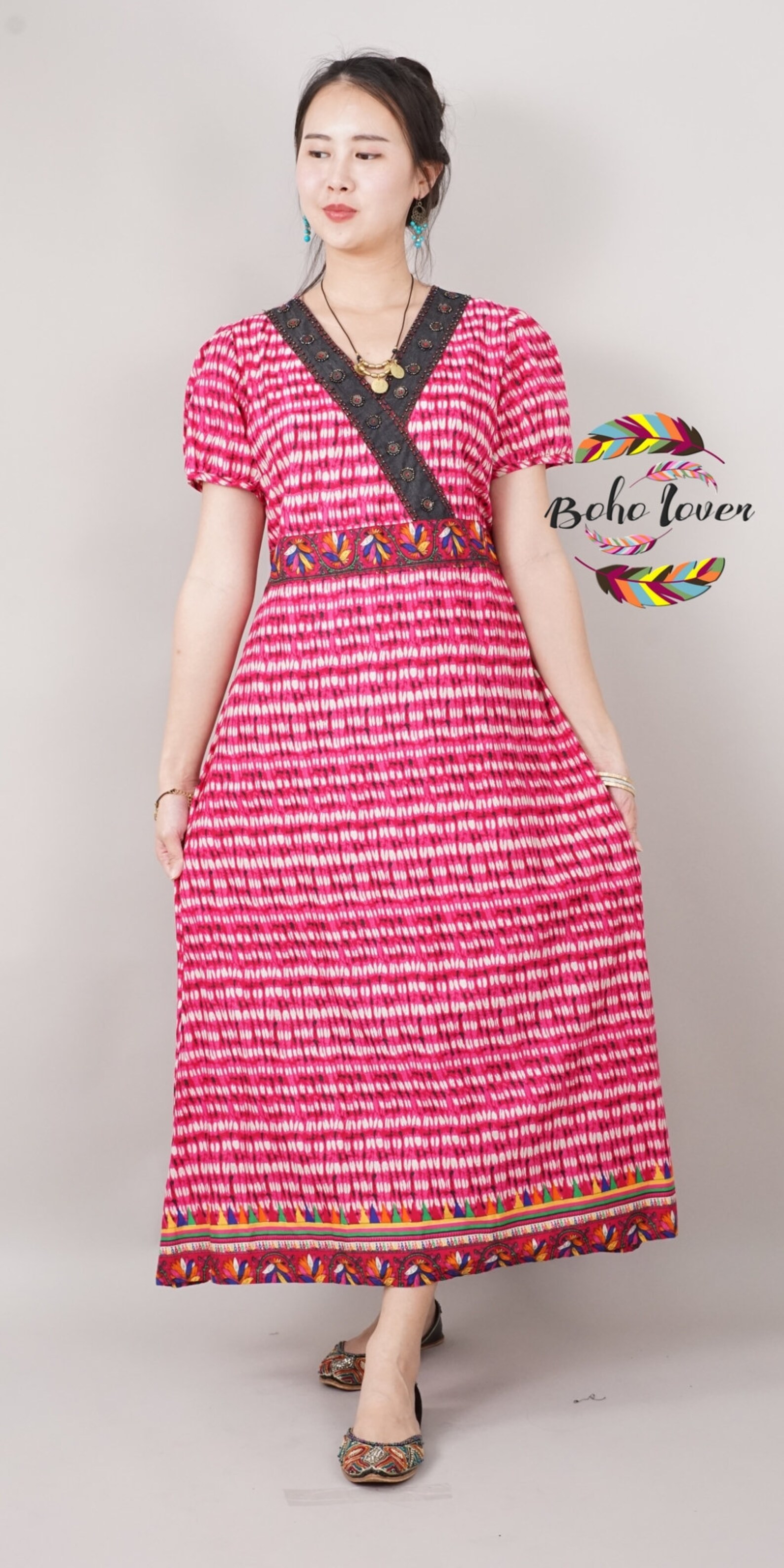 Indian Cotton Block Print Dress Boho dress Etsy