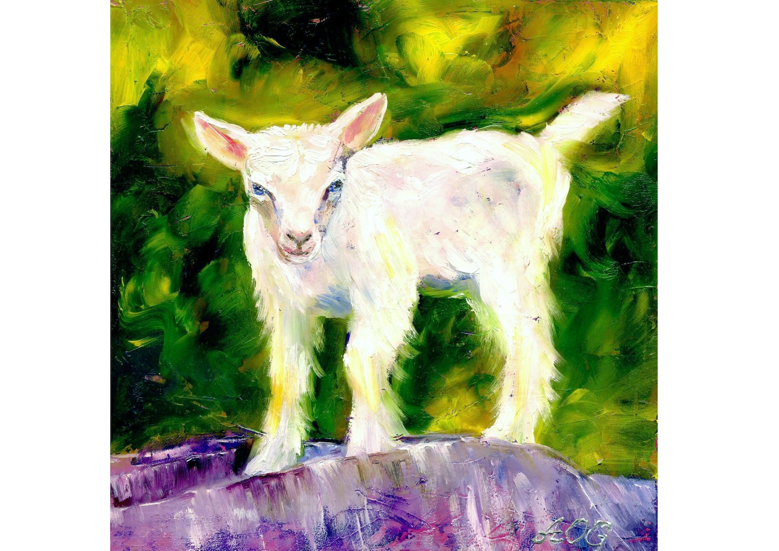Goat Painting Animal Original Art Baby Goat Oil Painting Farm Etsy