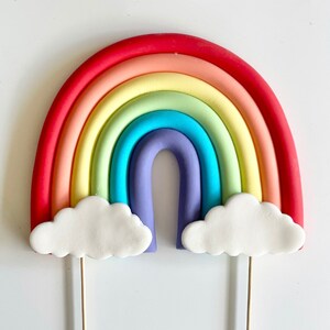 Vibrant Rainbow cake topper