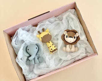 Safari Jungle fondant cake topper set