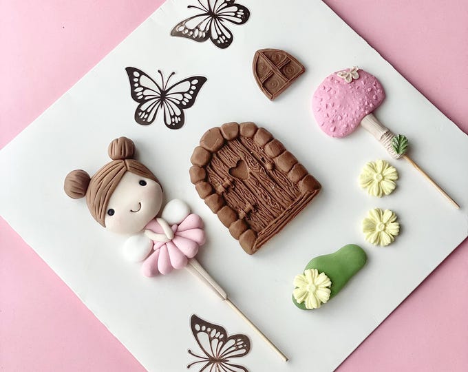 Fairy Flapper set (fondant cake toppers)