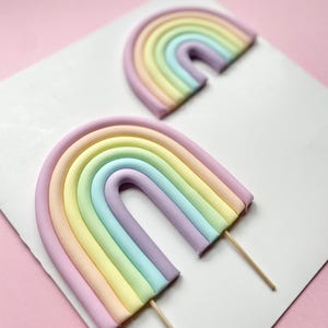 Pastel Rainbow Set Cake Topper